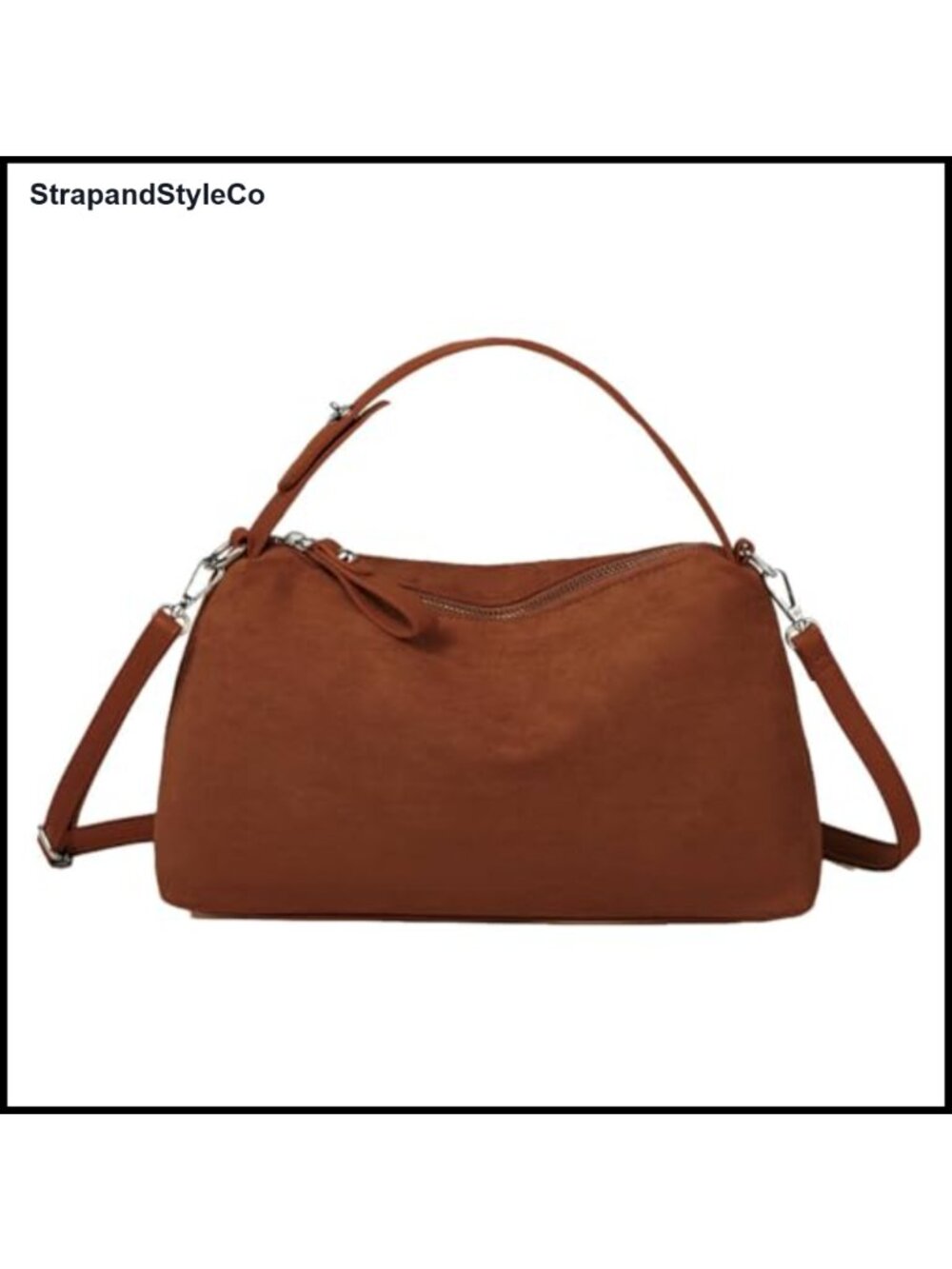Faux Suede Crossbody Hobo Shoulder Bag Slouchy Top Handle Purse